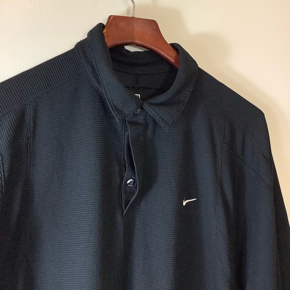 Nike Men's Polo XL Black Shirt Golf Embroidered Dri Fit 3 Button Shirt - Picture 3 of 10